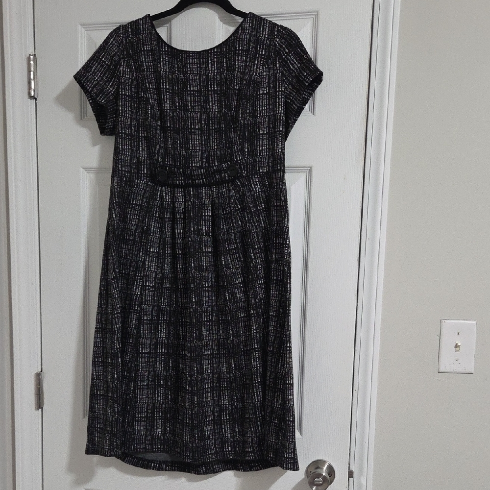 Robbie Bee Black and White Checkered Midi Dress
